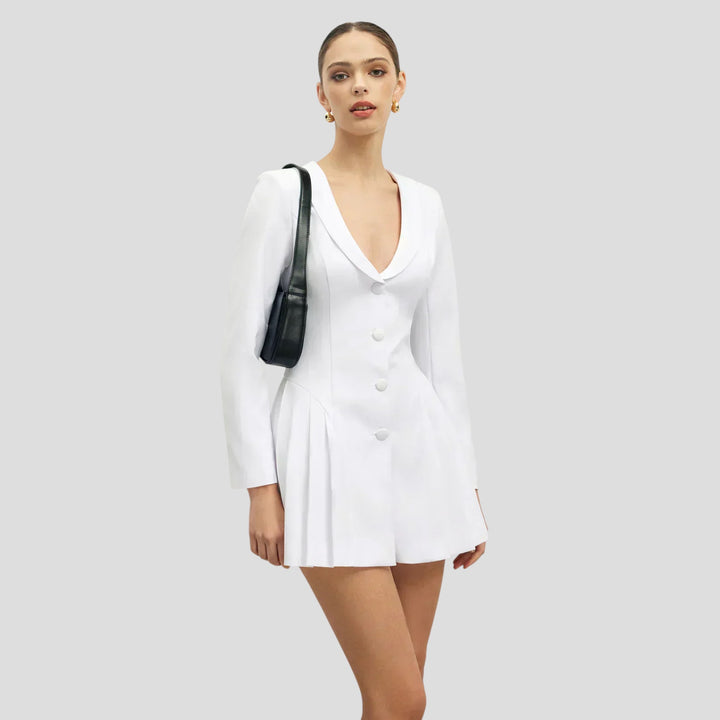 Maria - Rochie Corset Plisată cu Rever